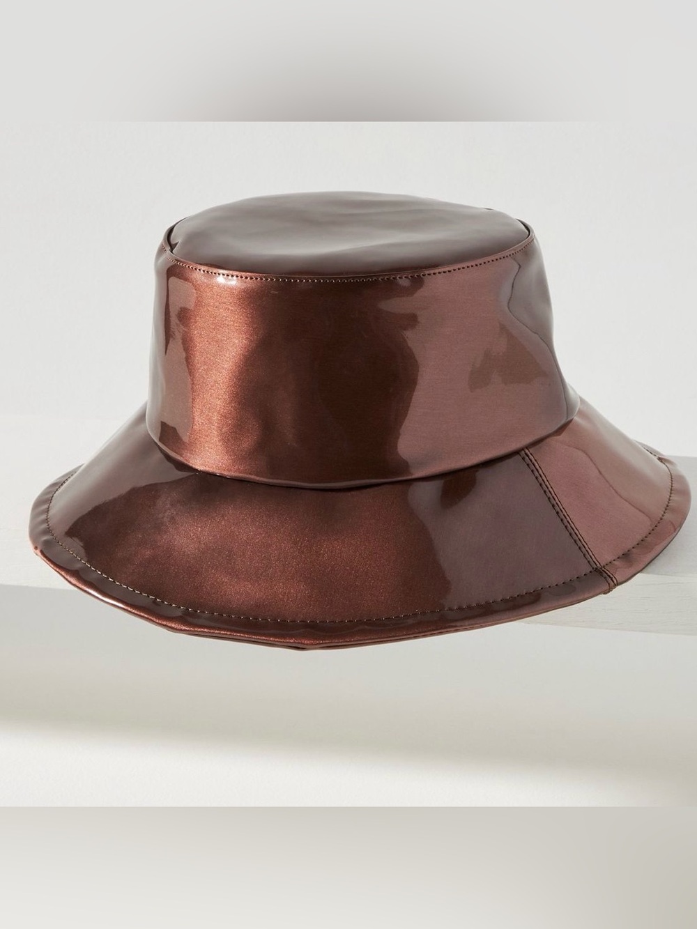 NWT - ASN Los Angeles One Size Bucket Hat - brown patent